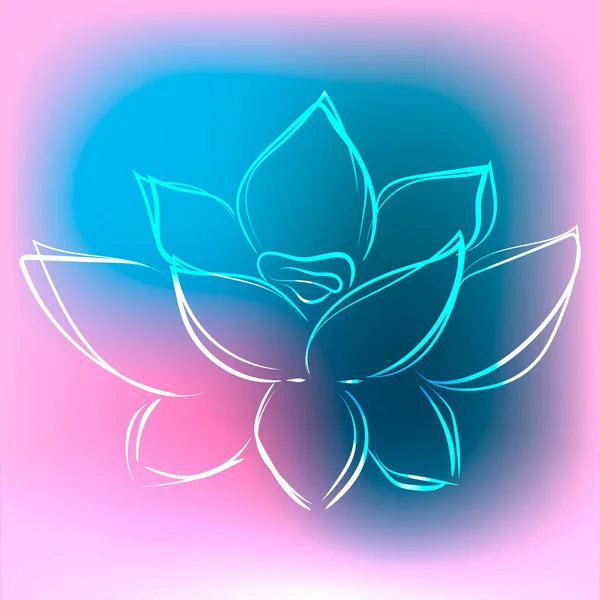 Güzel renklerde anahat lotus ile Arka plan, vektör illüstrasyon. Tebrik veya davet kartı olarak kullanılabilir — Stok Vektör