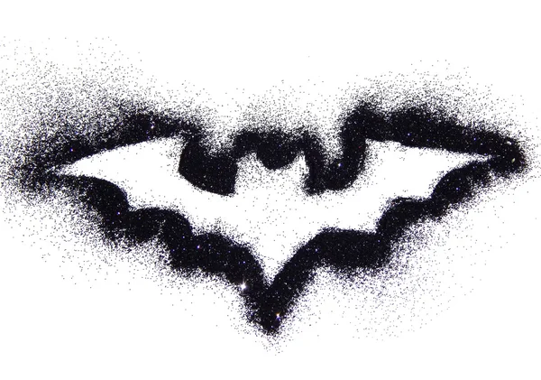 검은 반짝이, 축제 할로윈 상징의 추상 박쥐 — 스톡 사진