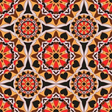 Mandalalar tasarımınız için modern renkler ile Seamless modeli. Vektör arka plan