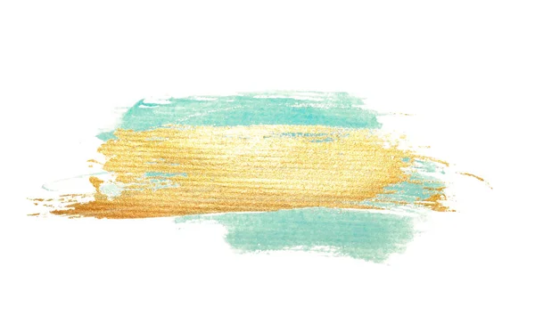 Abstrato Dourado Azul Manchas Aquarela Fundo Branco Para Seu Projeto — Fotografia de Stock