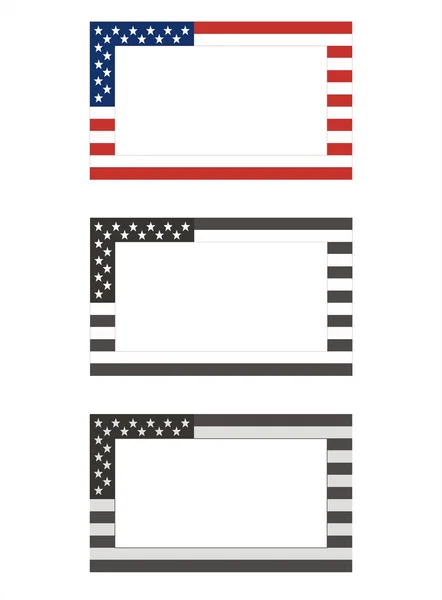 Üç kare Amerikan bayrağı renkleri. Vektör çizim