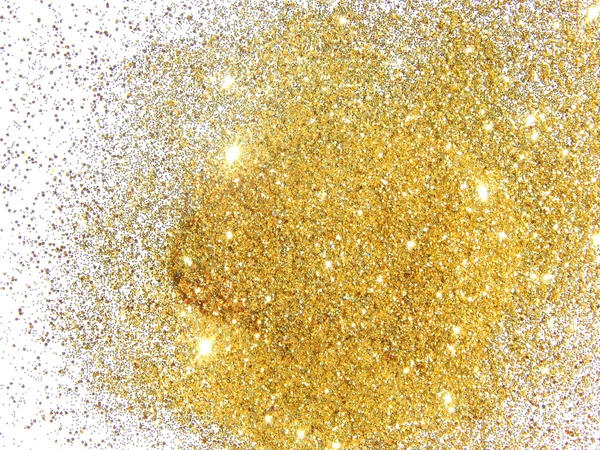 Guld glitter glitter på vit bakgrund — Stockfoto