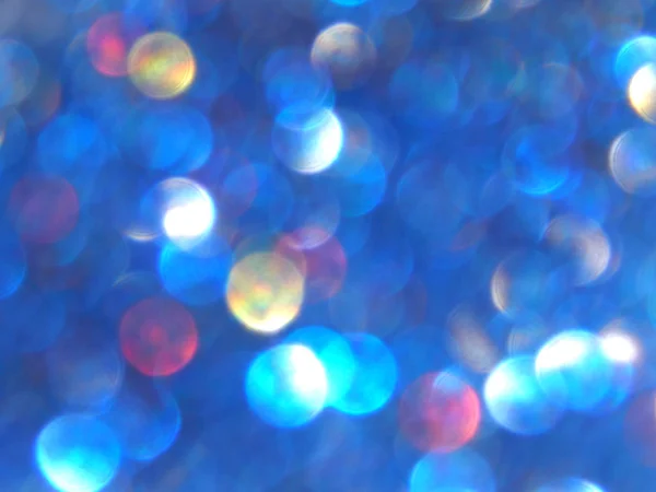 Luci sfocate bokeh, blu, rosso e giallo sfocato scintille, sfondo — Foto Stock