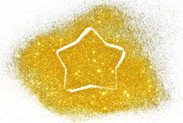 Abstract star of golden glitter sparkle on white background — Stock Photo, Image