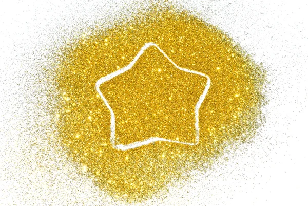 Abstract star van gouden glitter schittering op witte achtergrond — Stockfoto