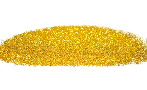 Verschwommener Hintergrund aus goldenem Glanz funkelt auf weißer Oberfläche — Stockfoto