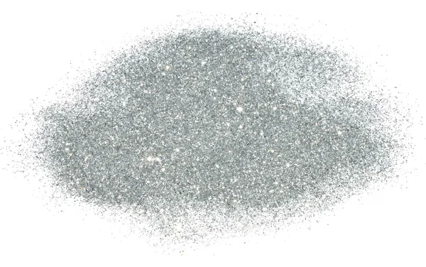 Silver glitter sparkle on white background with place for your text — Stock Photo, Image