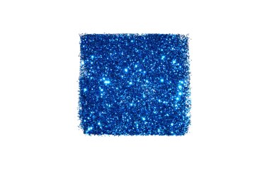 Abstract square of blue glitter sparkle on white background for your design clipart