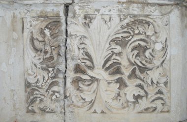 Antik taş çiçek deseni, doku, arka plan