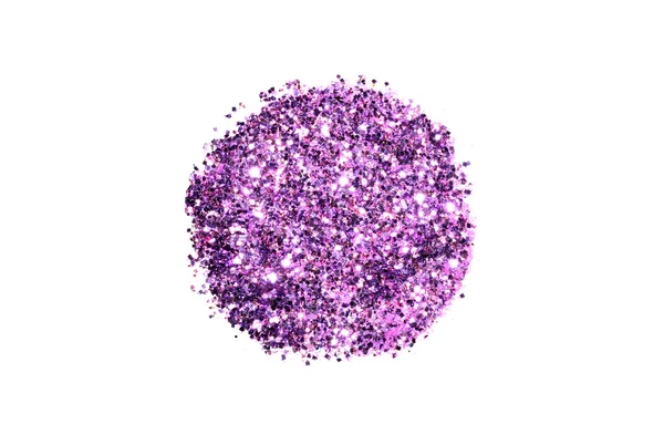 Abstracte ronde van paarse glitter schittering op witte achtergrond voor uw ontwerp — Stockfoto