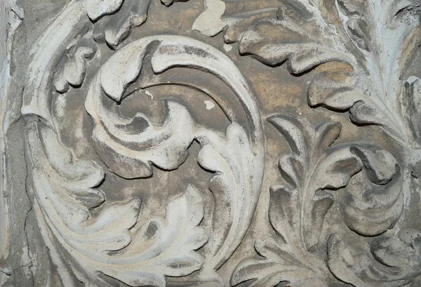 Antique motif de fleurs en pierre, texture, fond — Photo