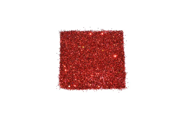 Carré abstrait de paillettes rouges scintillent sur fond blanc pour votre conception — Photo