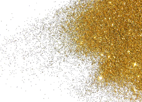 Golden glitter gnistre på hvid baggrund - Stock-foto