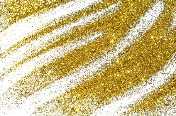 Golden glitter sparkle on white background — Stock Photo, Image