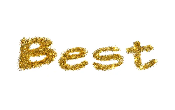Word Best of golden glitter sparkle on white background — Stockfoto
