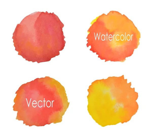 Cuatro elementos redondos de acuarela para su diseño, ilustración vectorial — Vector de stock
