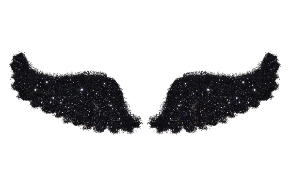 Абстрактные крылья черного блеска на белом фоне - интересный и красивый элемент для Вашего дизайна — стоковое фото