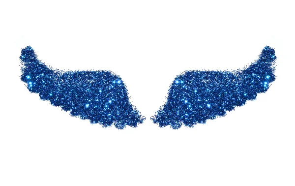 Abstract wings of blue glitter on white background - interesting and beautiful element for your design — Stockfoto