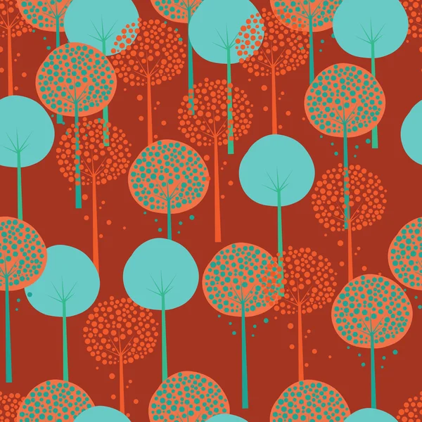 Abstract träd röda Seamless mönster — Stock vektor