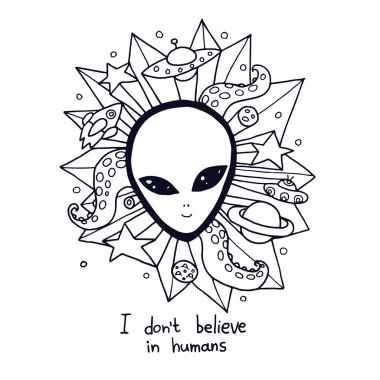 Gri uzaylı Baş ve alan öğeleri