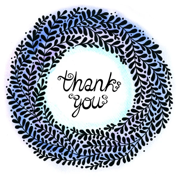 Thank You Abstract Floral Wreath