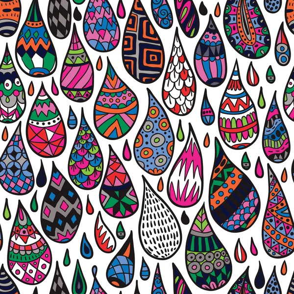 Decorative Drops Seamless Pattern — Stock Vector