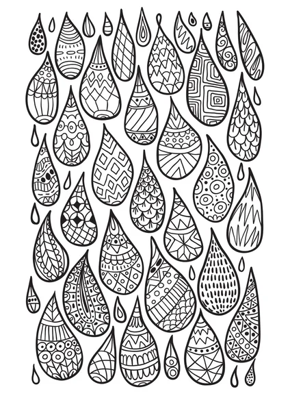 Desenli damla anahat illüstrasyon