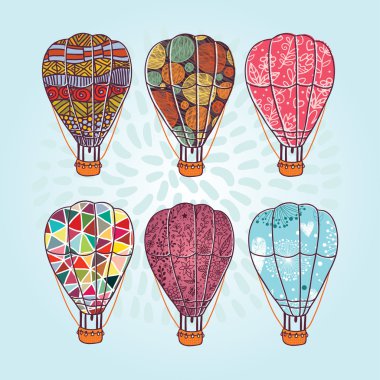 Desenli hava balonları set