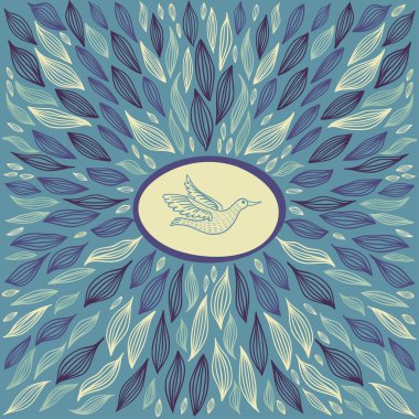 Güzel mavi arka plan ile kuş.