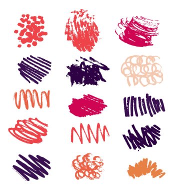 Bright scribble collection clipart