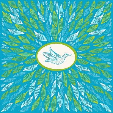 Güzel mavi arka plan ile kuş