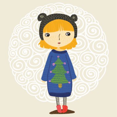 Bir Noel kazağı kız