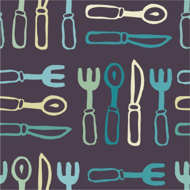 Çatallar ve bıçaklar mor, pürüzsüz desen