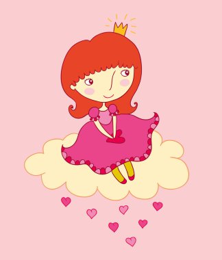Little princess in love vector