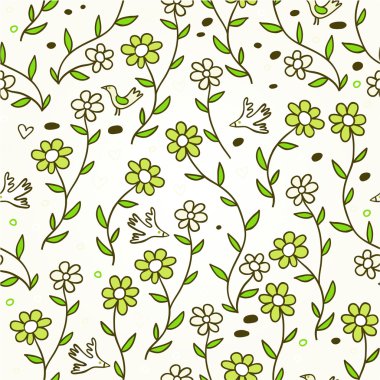 Nazik bahar yeşil seamless modeli