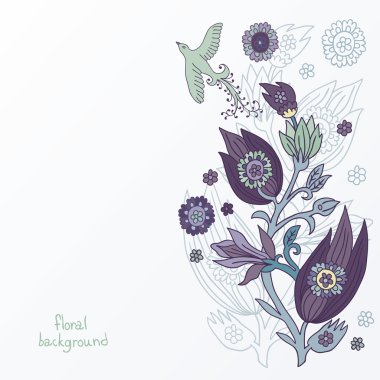 kuş çiçek arka plan.