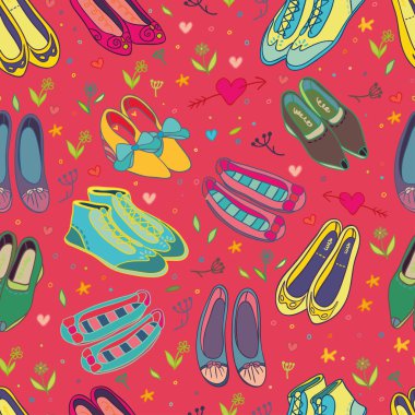 Güzel ayakkabıları seamless modeli pembe