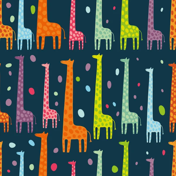 Belle girafes motif sans couture — Image vectorielle