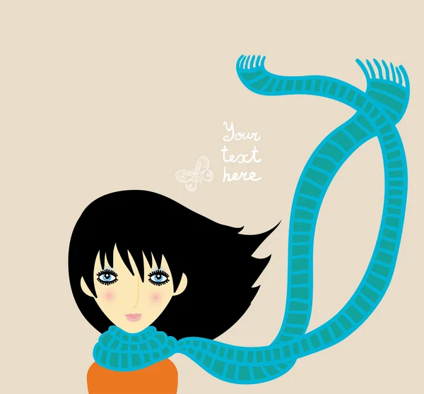 Uzun eşarplı bir kızla arka plan.