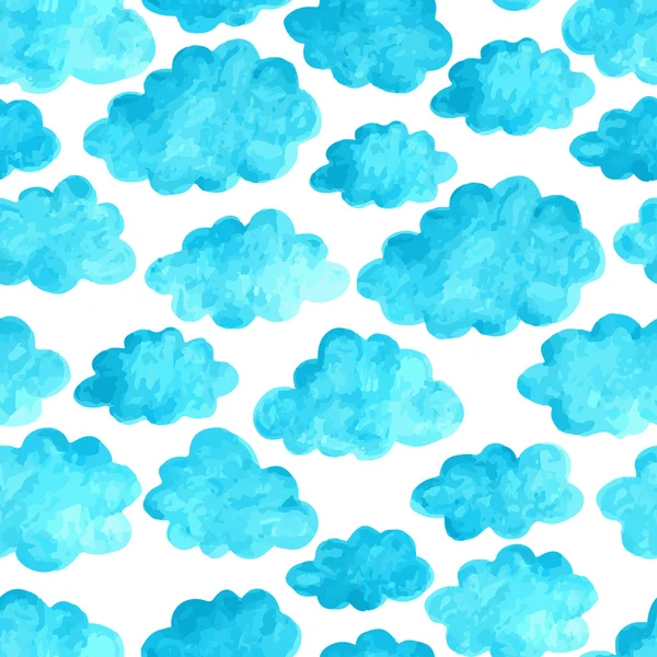 Blauwe wolken naadloze patroon — Stockvector