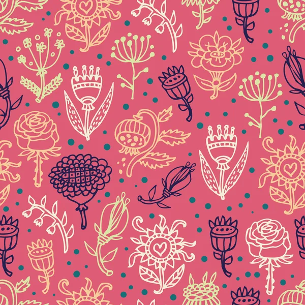 かわいい花のシームレスなパターン — ストックベクタ