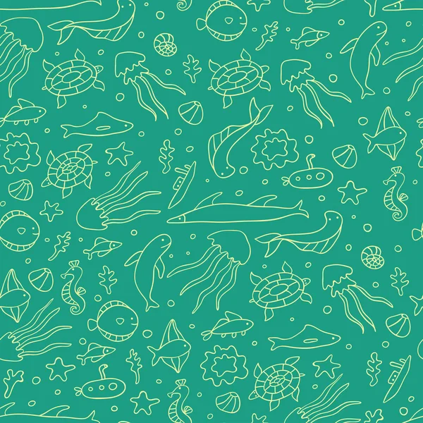 Fish seamless pattern — Stock Vector