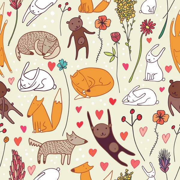 sevimli hayvanlar seamless modeli