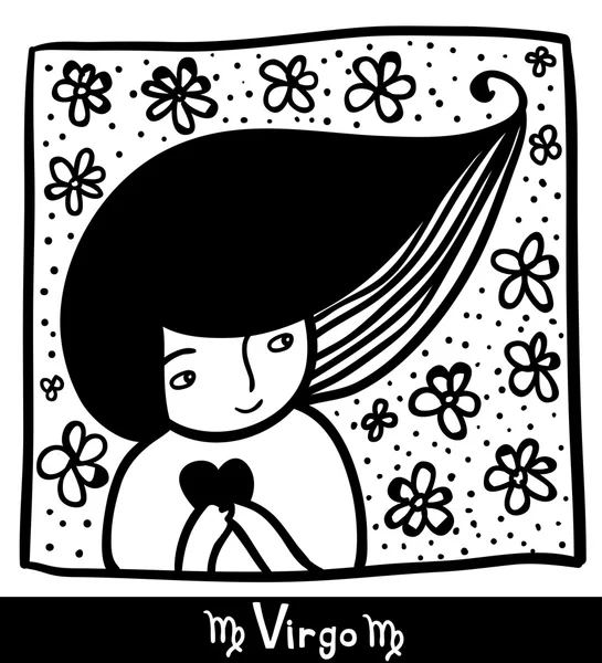 Virgo black and white — Stock Vector