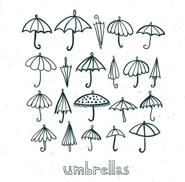 Deštníky kolekce — Stockový vektor