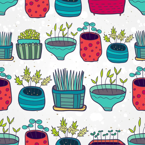 Petit jardin motif sans couture — Image vectorielle