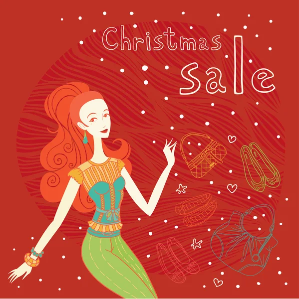 Christmas fashion sale. — Stock Vector