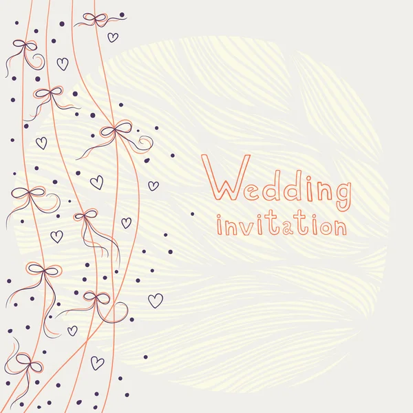 Invitación de boda con cintas — Vector de stock