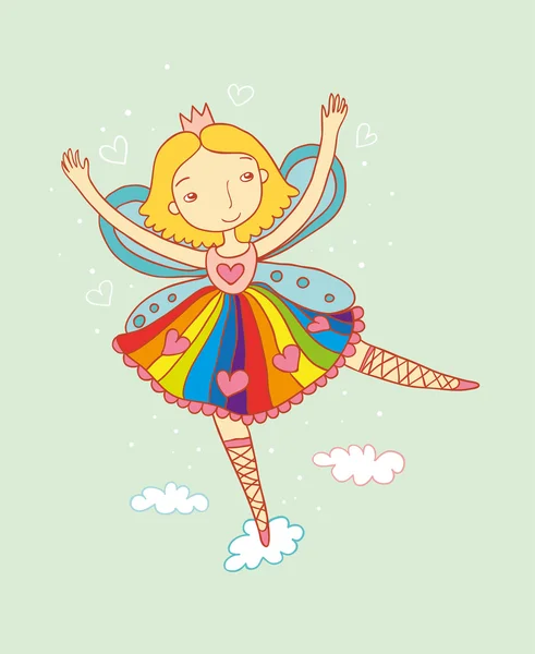 Regenboog prinses — Stockvector