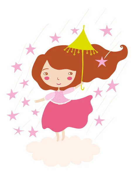 Κορίτσι με ομπρέλα — Διανυσματικό Αρχείο